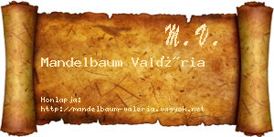 Mandelbaum Valéria névjegykártya