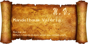 Mandelbaum Valéria névjegykártya